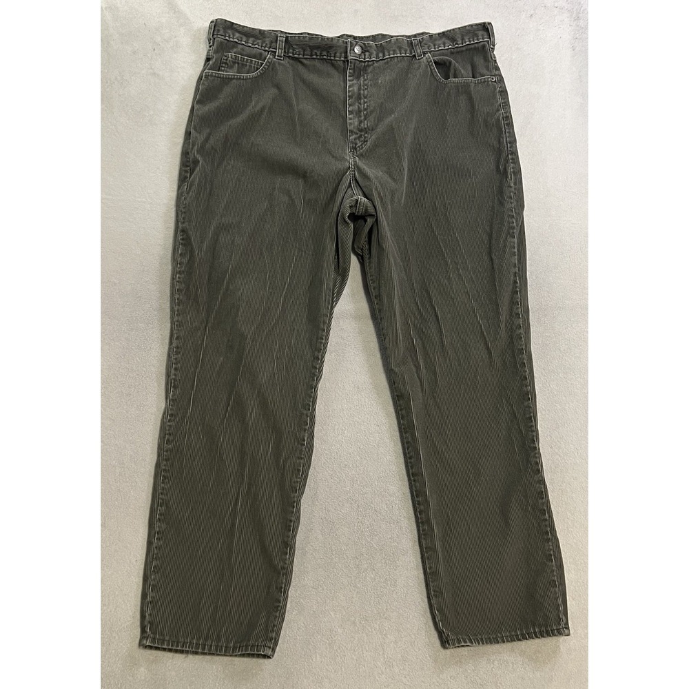 Vintage L.L. Bean Double L Corduroy Pants Men's Size 44x32 Gray Cotton USA Made